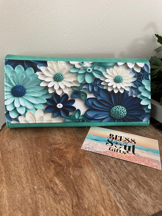 Blue Flowers Wallet