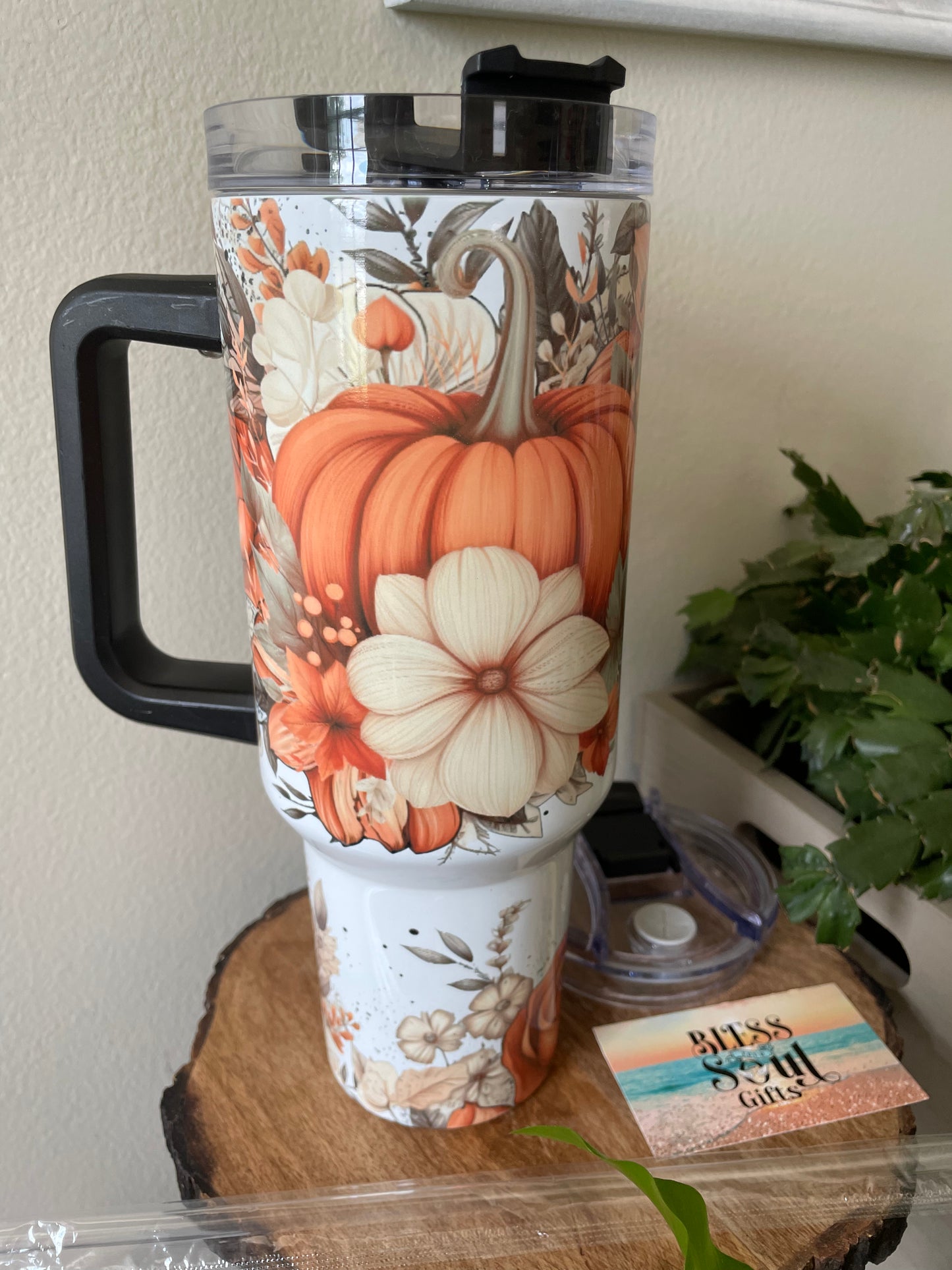 Floral Pumpkin 40 oz Tumbler