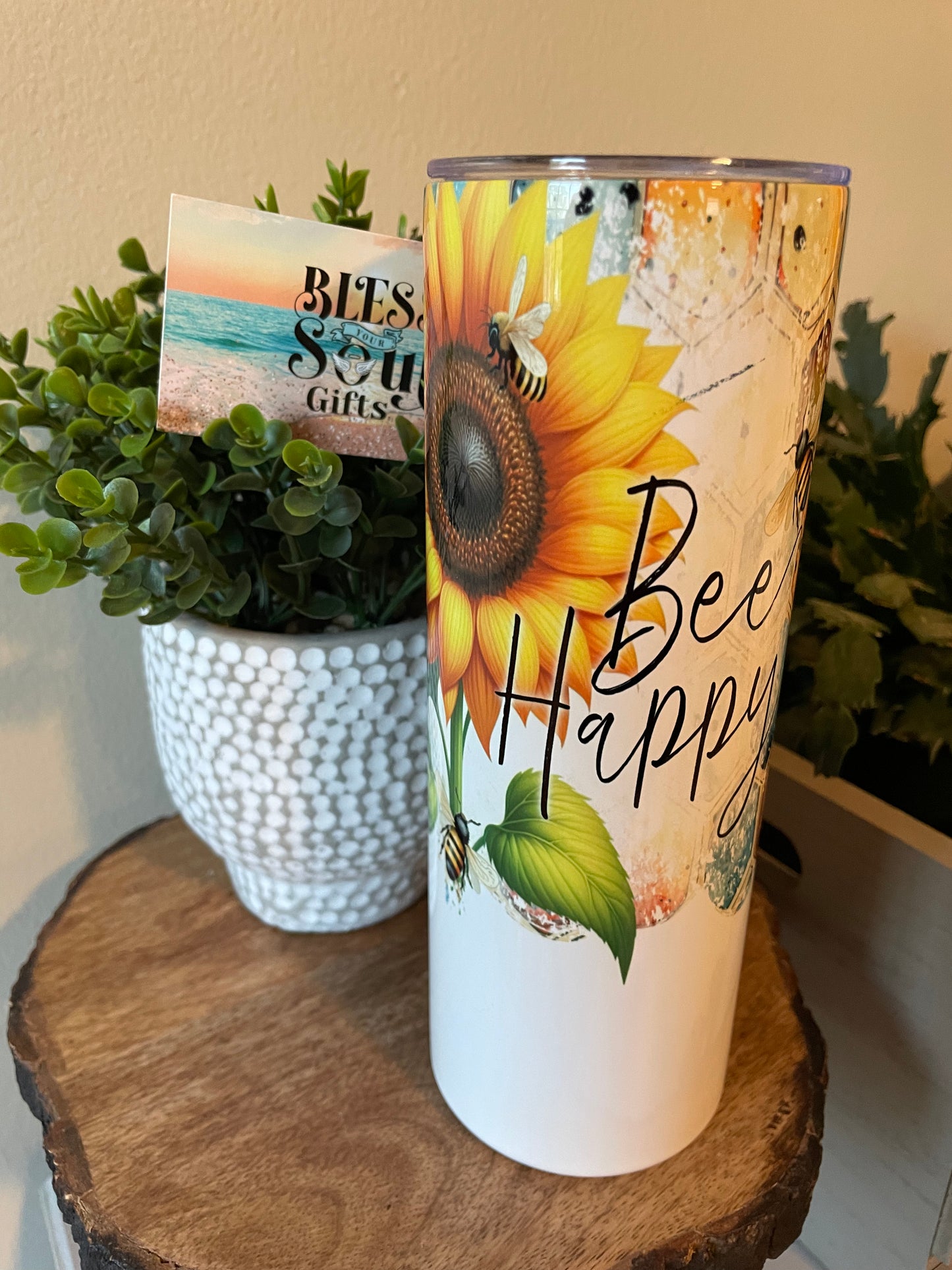 Bee Happy 20 oz cup