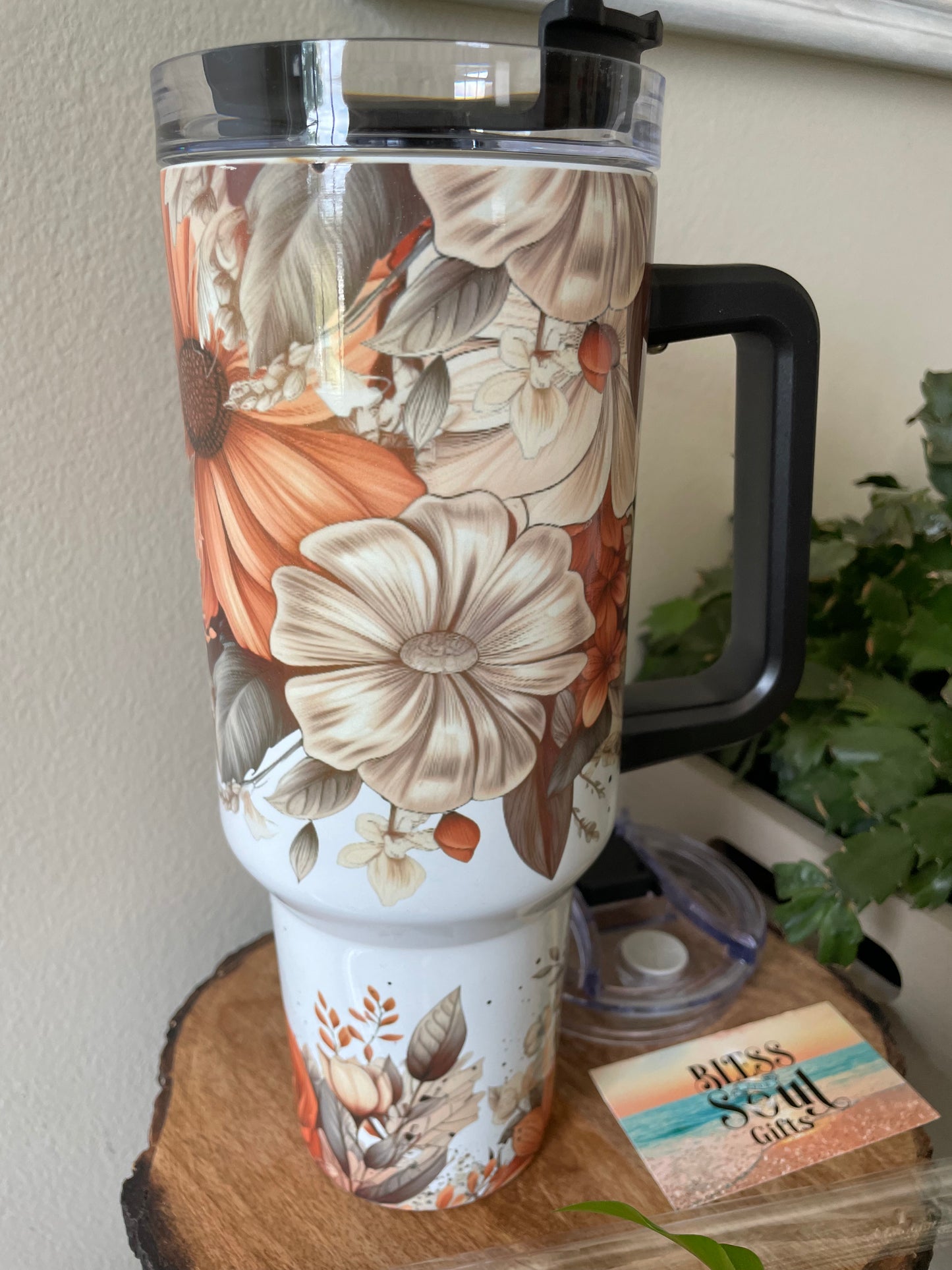 Floral Pumpkin 40 oz Tumbler